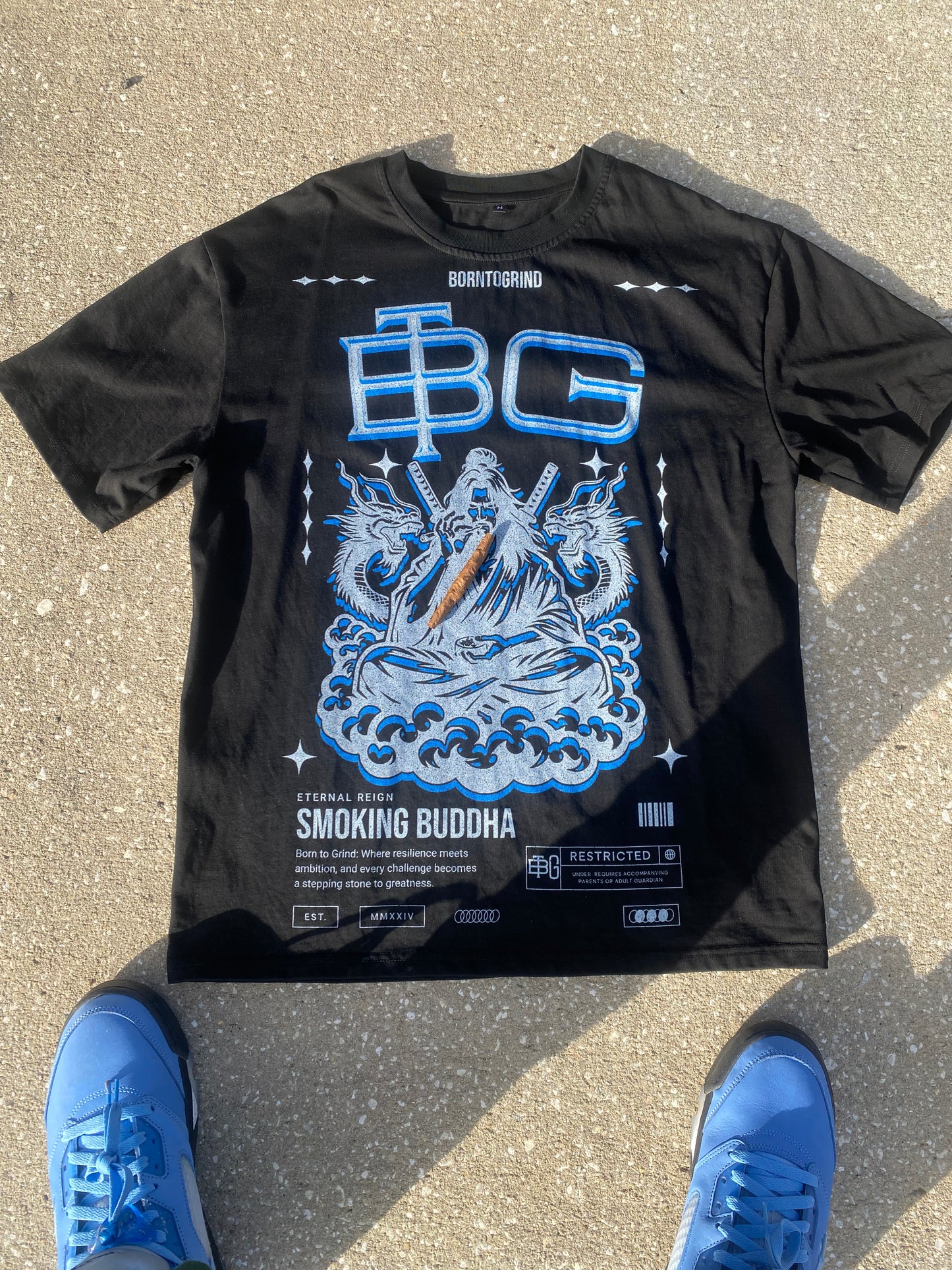 BTG Smoking Buddha Shirt (baby blue)